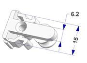 Направляющий блок-ролик 15 мм для рельса -U-
