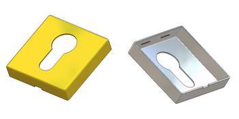 Vierkantige Schlüsselrosette 50x50x10(1,0) mm, PZ Lochung (Yale)