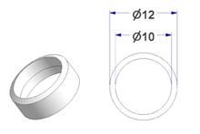 Maggiorazione da d 10 a 12 mm, per fori vite sporgenti rosetta 30x60 mm e 30x65 mm 4-8 scatti