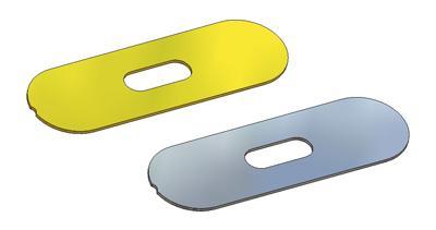 Fond pour poignée cuvette ovale et rectangulaire 39x125(1,0) mm, trou OB (ovale), pour portes coulissantes
