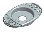 Body oval flush pull 54x89 mm, hole d 16 mm, for sliding doors