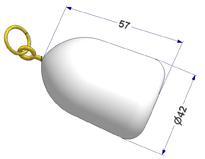 Contrapeso forma huevo d 42x57 mm, 70 g, tipo onix
