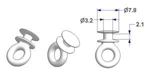 Glisseur ronde, noyau d 3,3 mm, pour rail en –U-