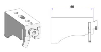 Supporto 55 mm con leva, per fissaggio binario –U- a parete e soffitto, tipo -B1-