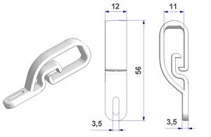 Cord and chain tensioner Flex 12x56 mm, for wall or window mount