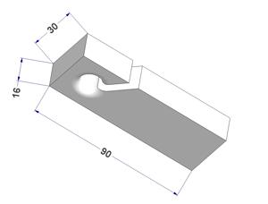 Груз Призма (модель 3) 16x30x90 мм, 50 г, уклон  40°