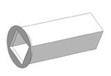 Reduction sleeve for square spindle 5x6x20 mm, with collar