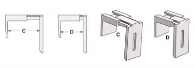 Bracket NO HOLE type -C-, universal, for glass rails, for windows between 15 and 26 mm,with adhesive      