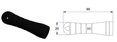 Manico per utensile - B -, con bussola con foro conico da 2 a 6 mm