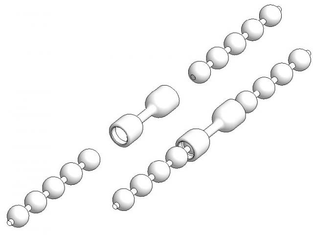 Giunzione di sicurezza per catenella connettore giunzione catenella sfere sfera sicurezza bambini child safety ball chain connector junction kinder sichterheits kettenverbinder kugelkettenverbinder verbinder ketten kugelketten kuegelketten verbinder voor bedieningsketting bedieningskettingverbinder vouwgordijnen amerikaanse stores optreksystemen