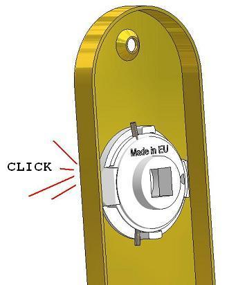 Return spring mechanism for door handle on rose or long plate